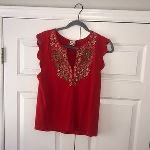 Red top from Anthropologie. Akemi + Kin. Size small.